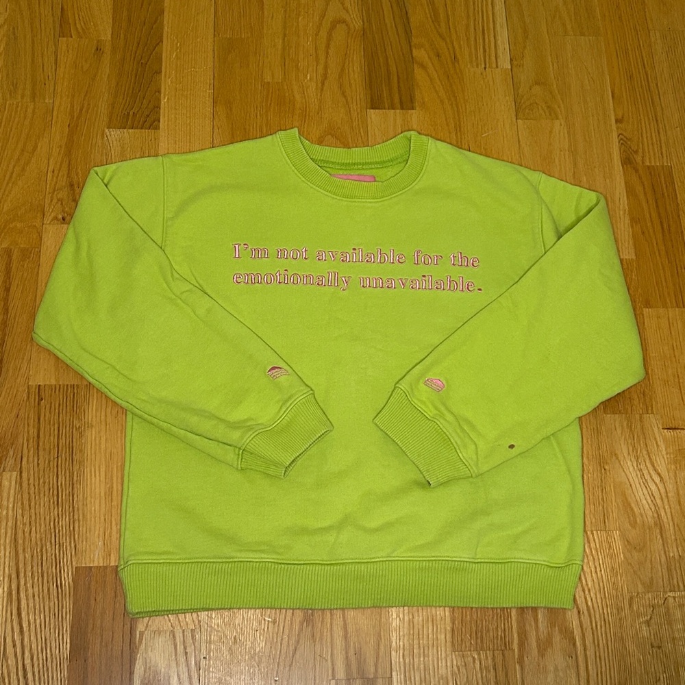 lazycake by sarahbahbah vibrant green crewneck size small